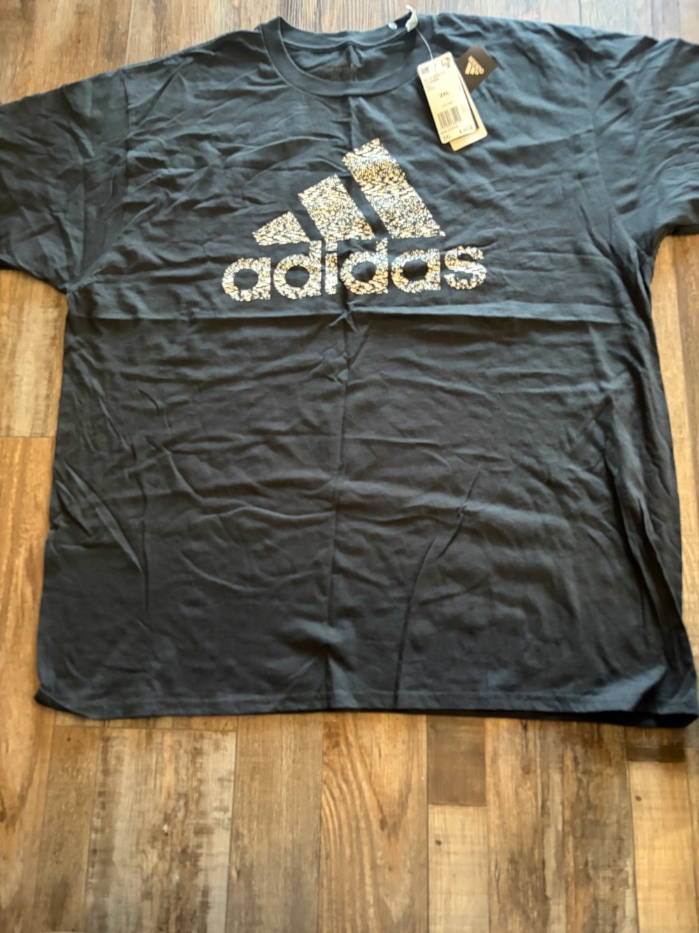 adidas Black T-Shirt with Silver Logo Print